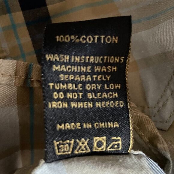 PLATINI Western Plaid Shirt w/Snap Buttons Navy/Khaki Medium - Picture 7 of 10